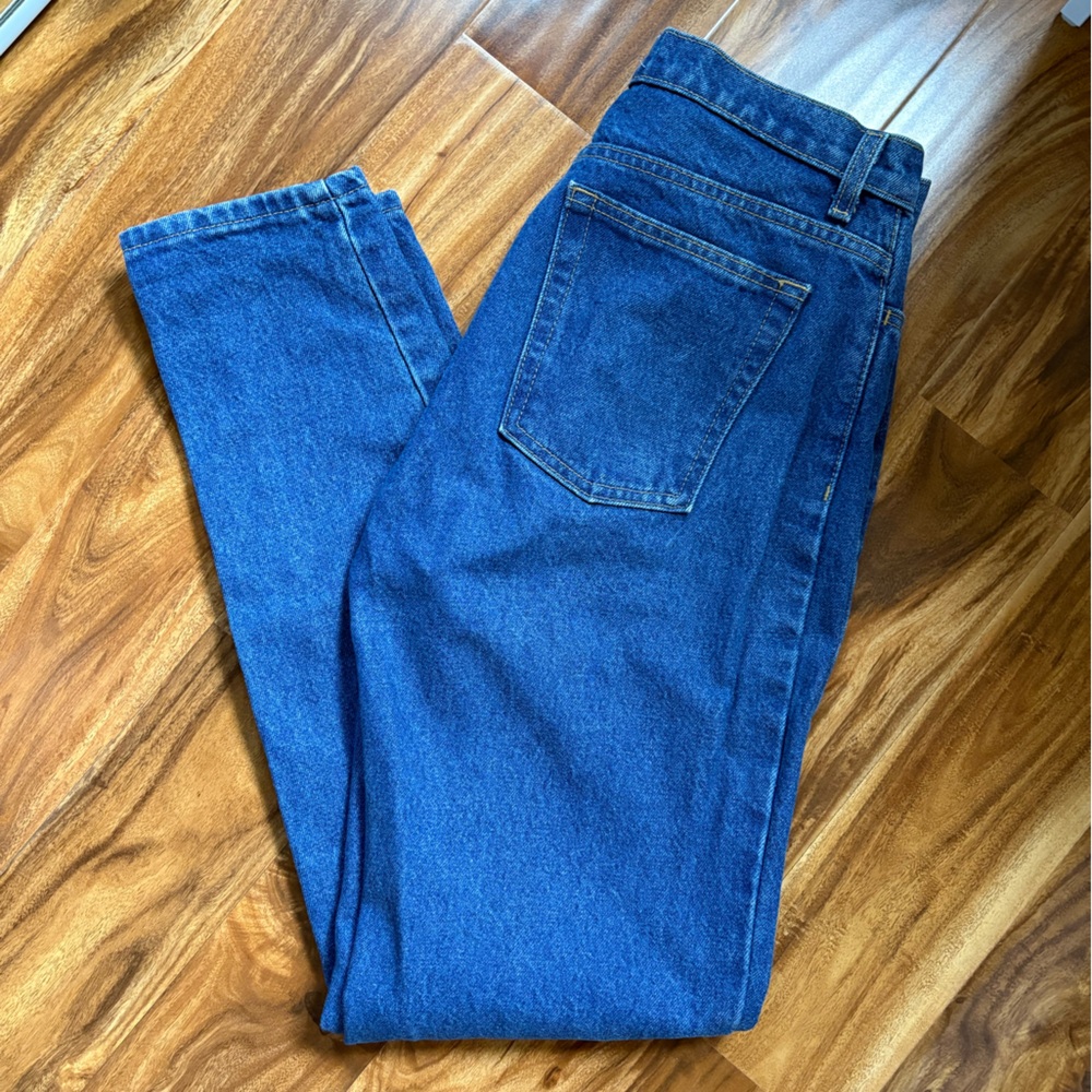 American Apparel High Waist Jeans in Medium Blue